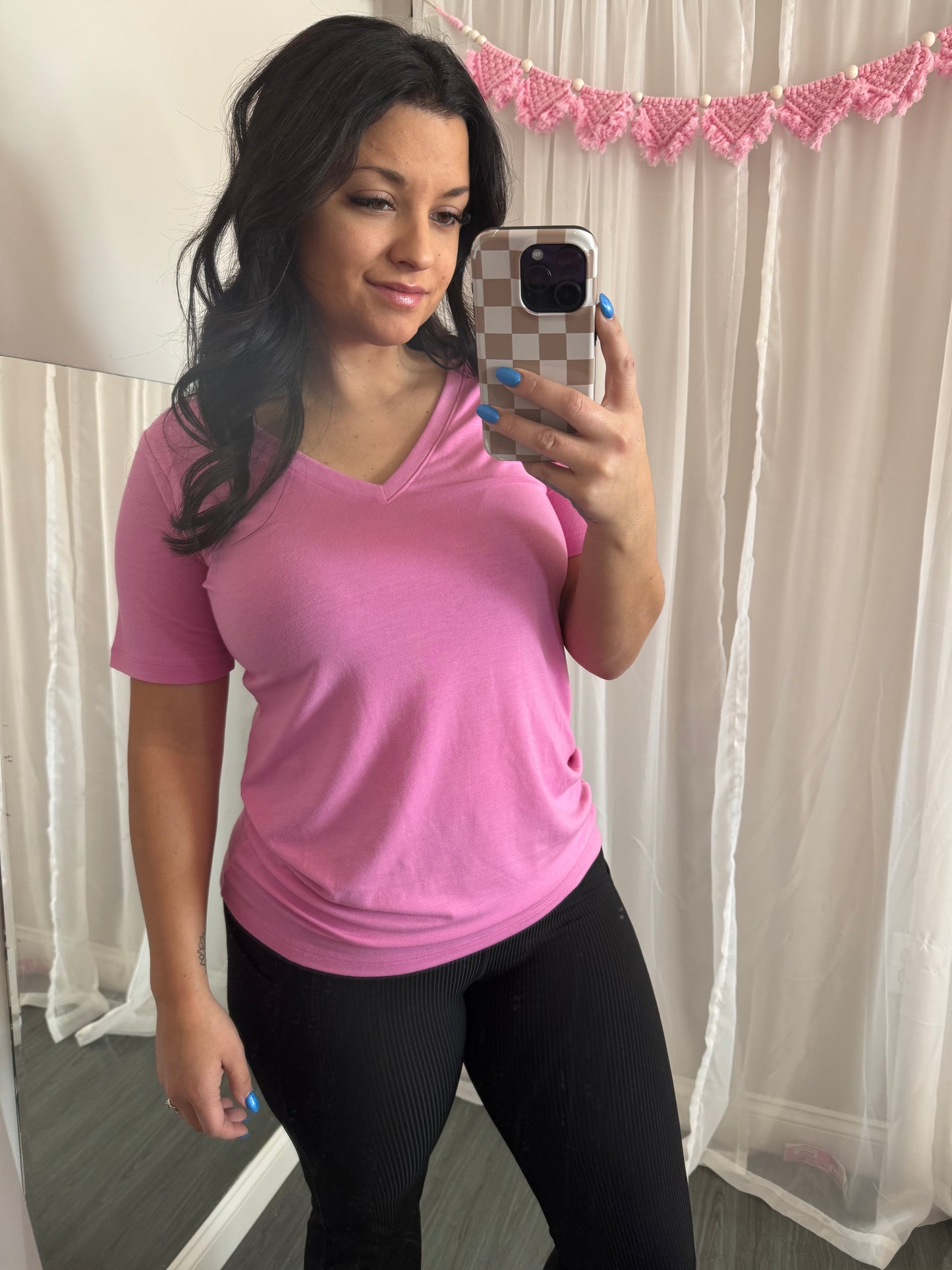Pink basic tee