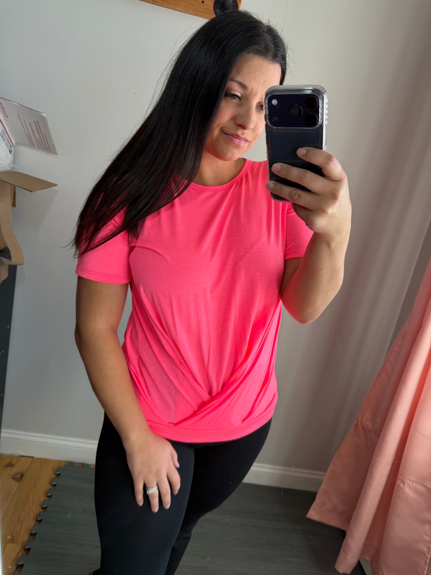 Bright pink cross over top