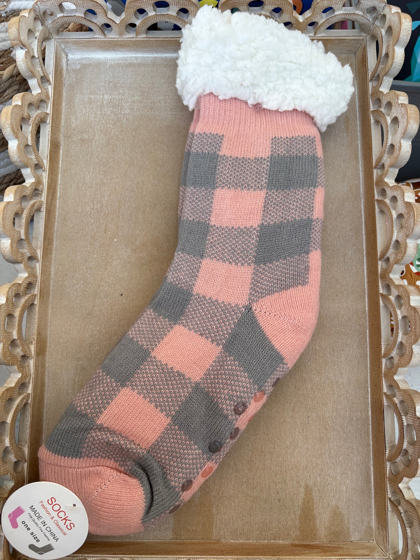 Plaid Slipper Socks