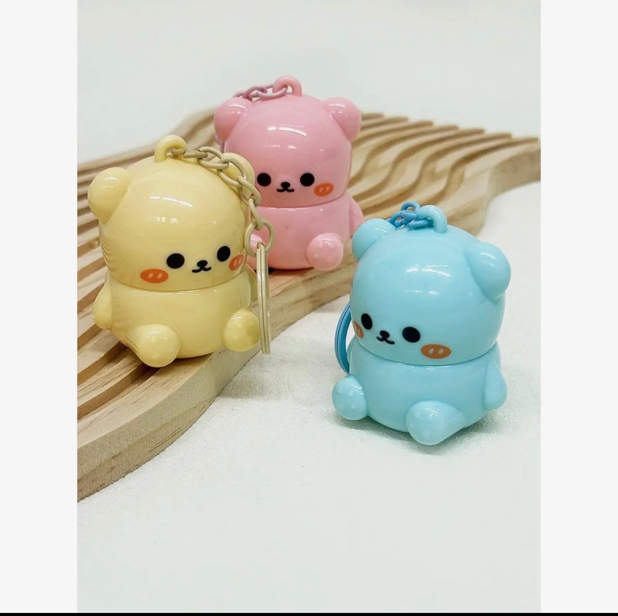 Bear keychain chapsticks