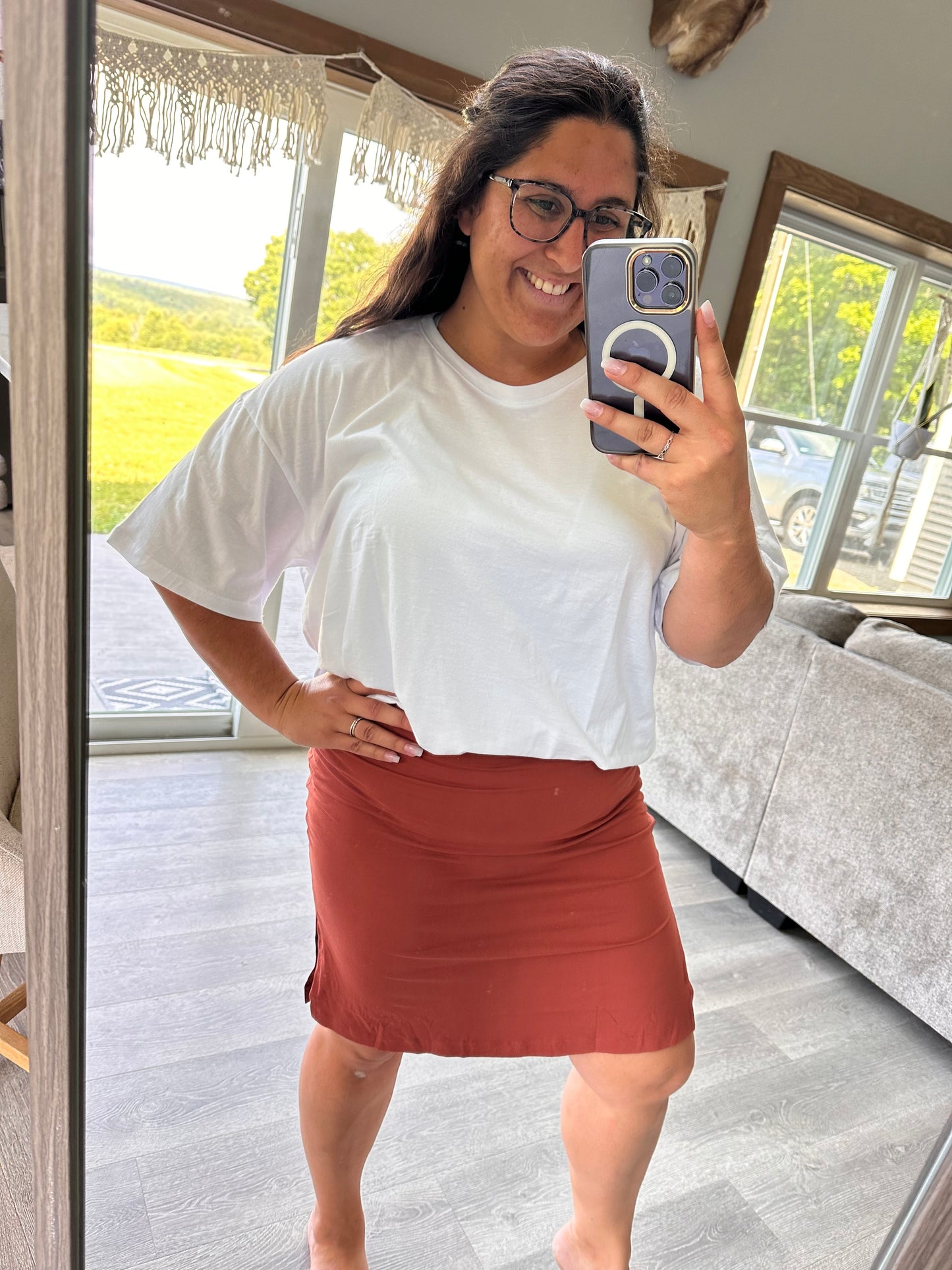 Rust Fitted Skirt