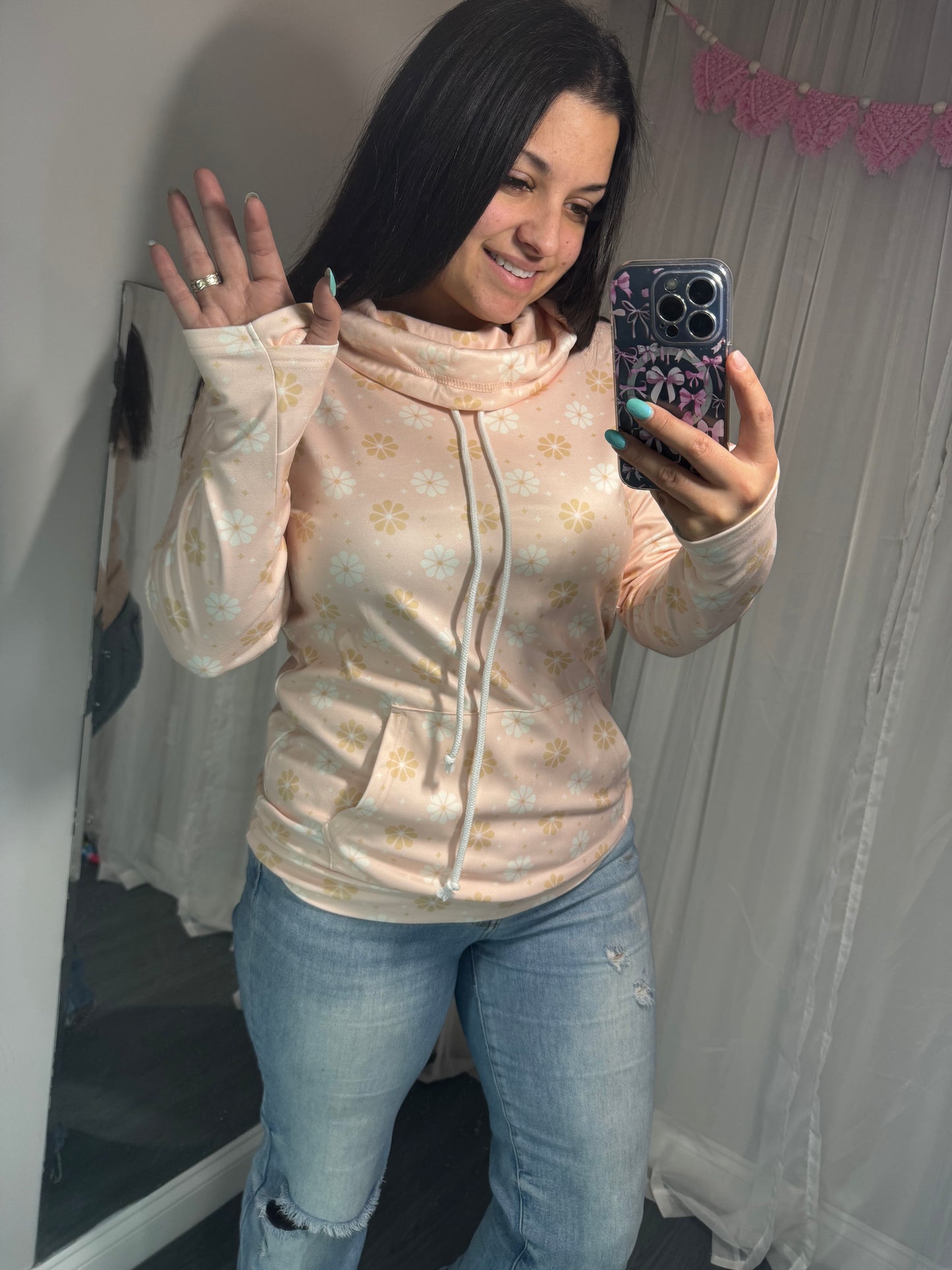 Peach Michelle Mae cowl