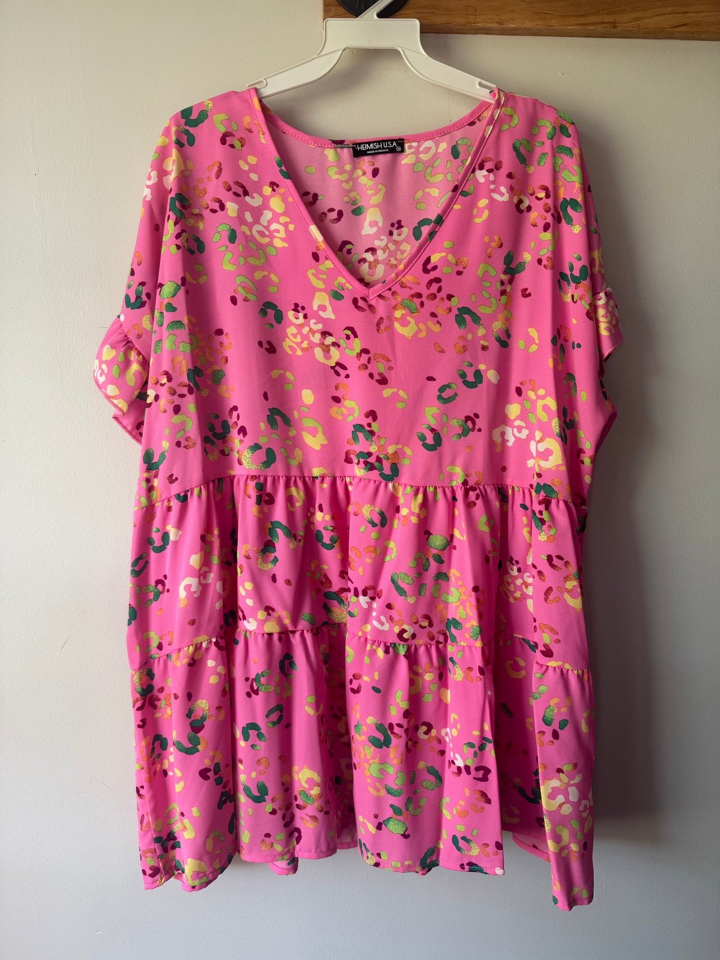 Hot pink cheetah tier top