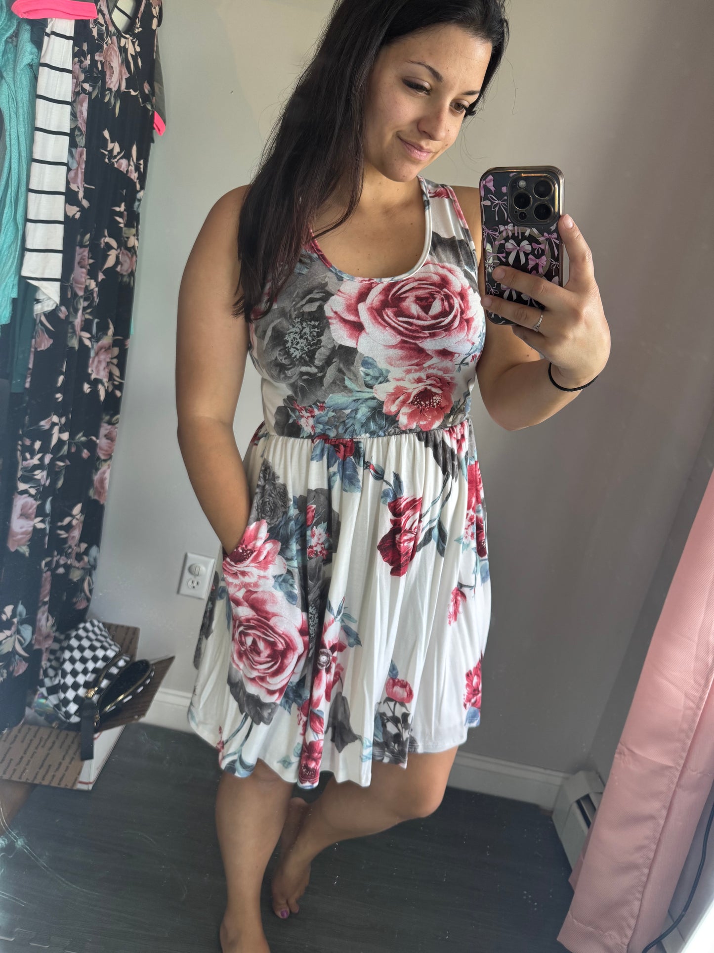 Ivory floral dress