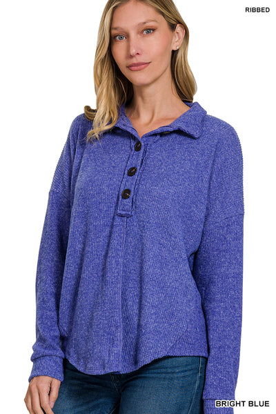 Royal blue collar Henley