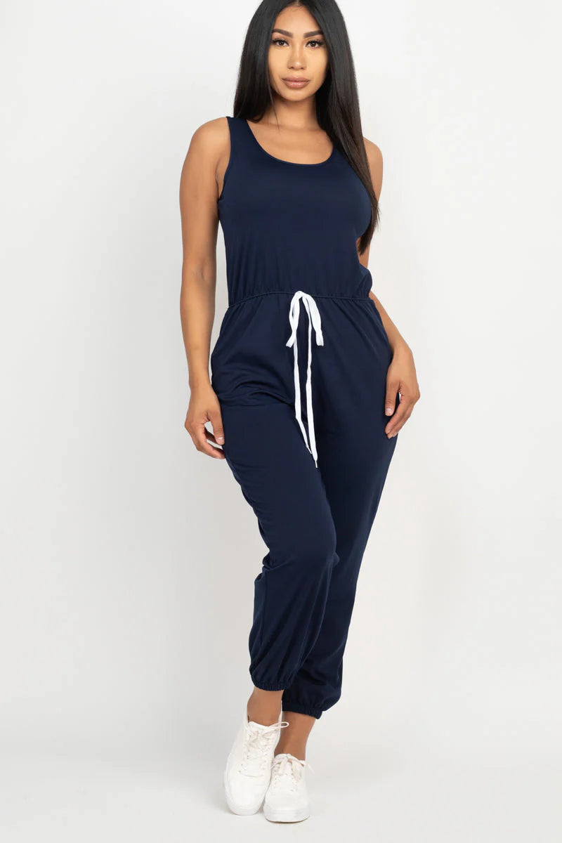 Navy Tie Jogger Jumper