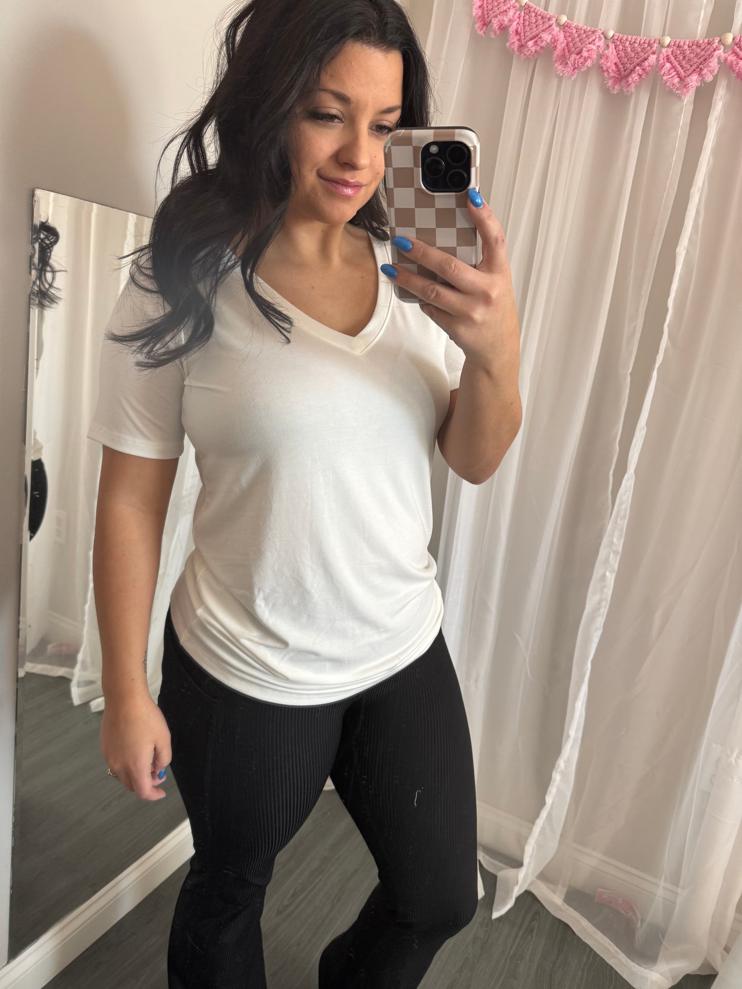 White basic tee
