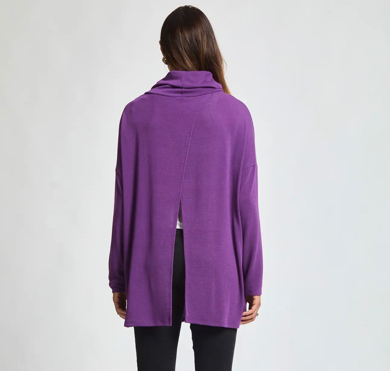 Purple Cowl Neck Top