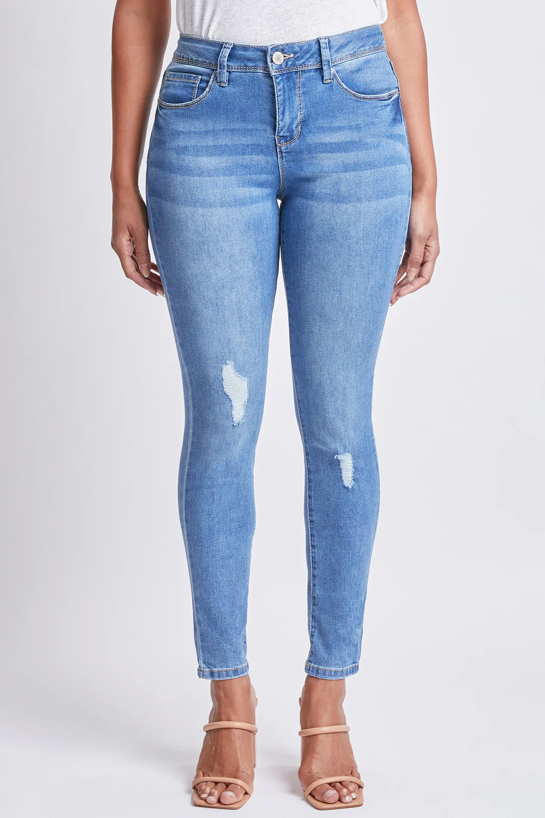 YMI Medium Wash Distressed Skinny