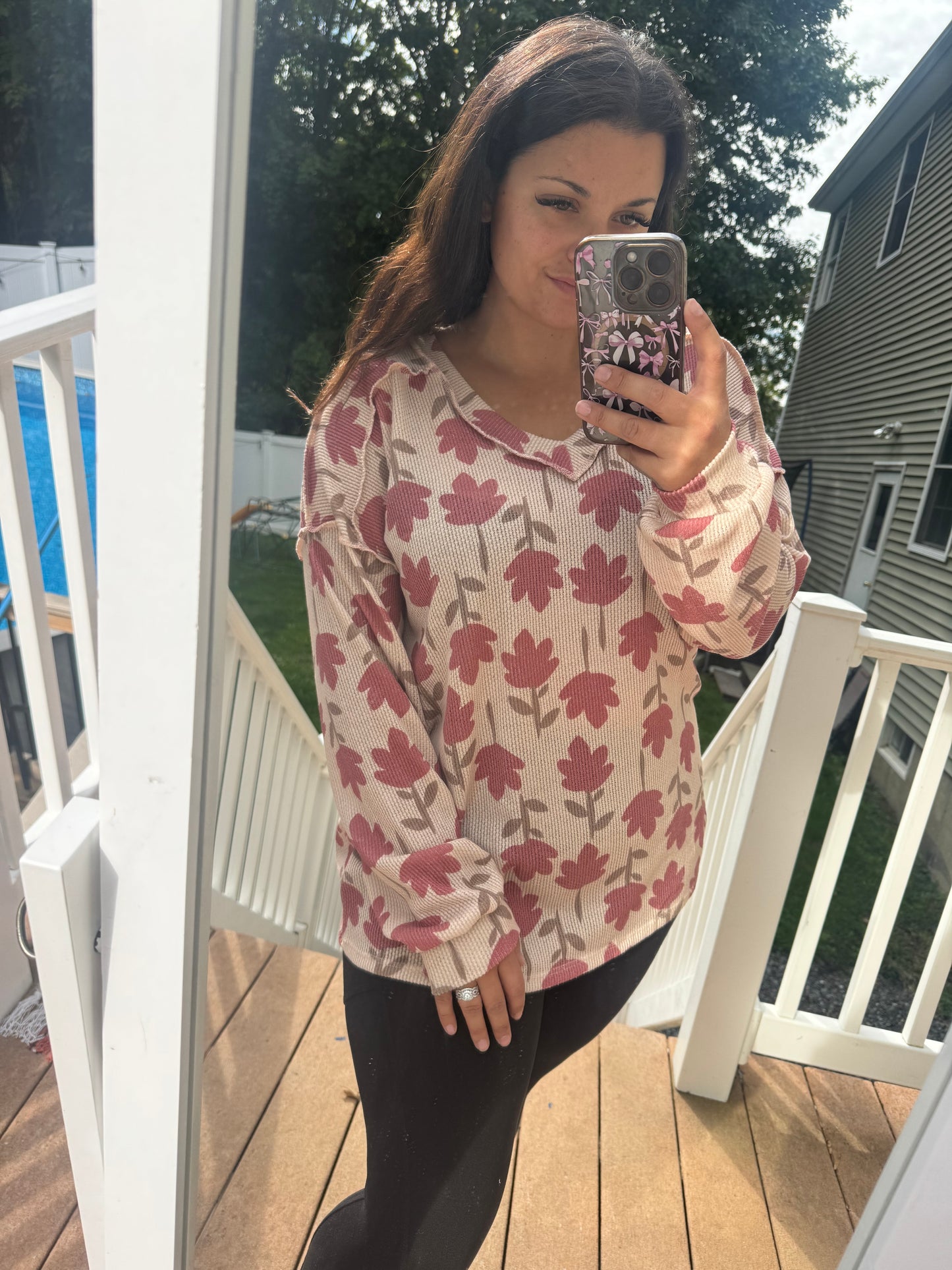Large cream floral top