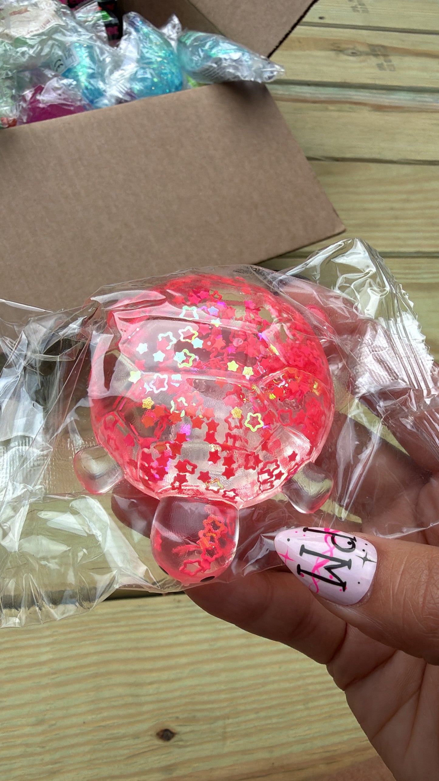 Pink turtle squishy