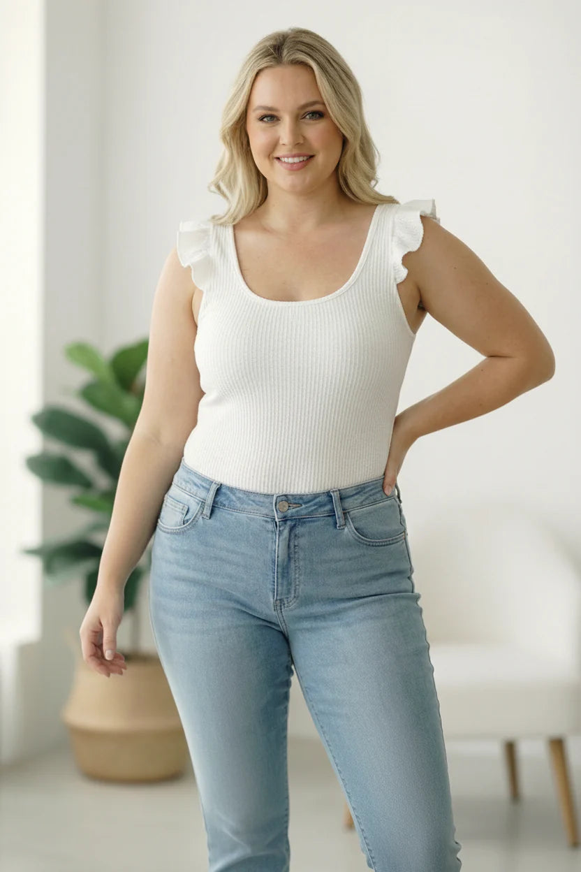 Ivory ribbed bodysuit