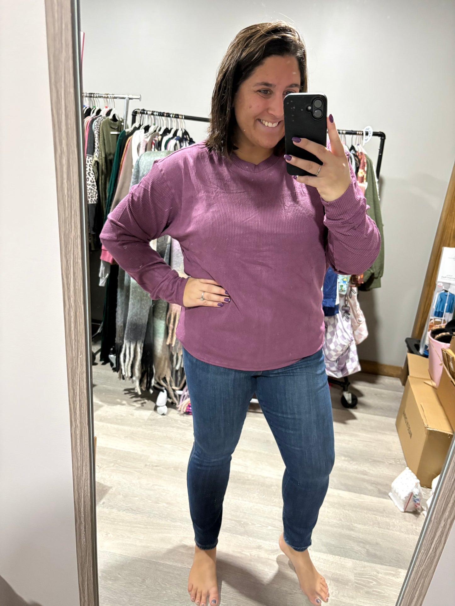 Eggplant Corinne Long Sleeve