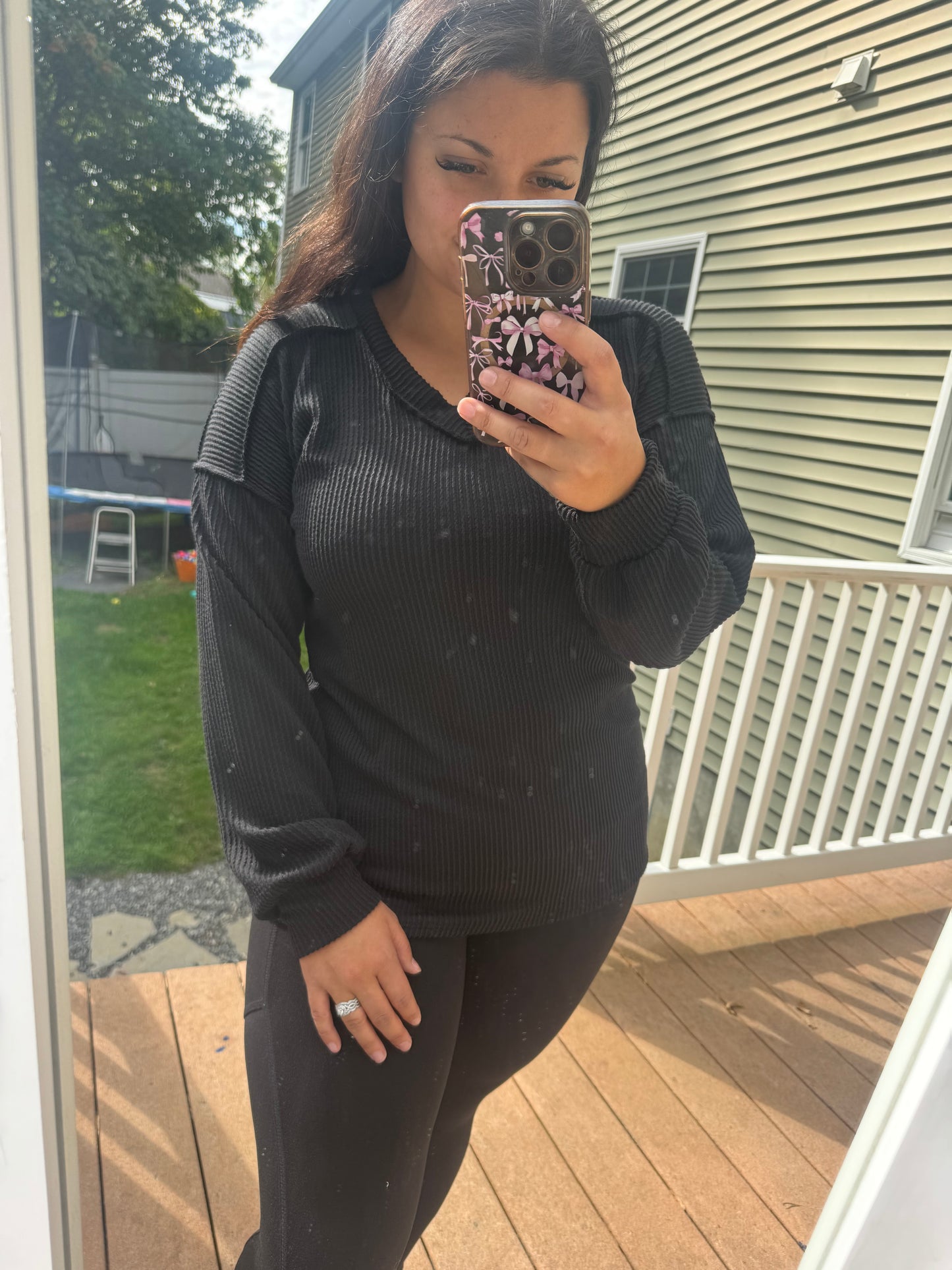 Small black v neck top