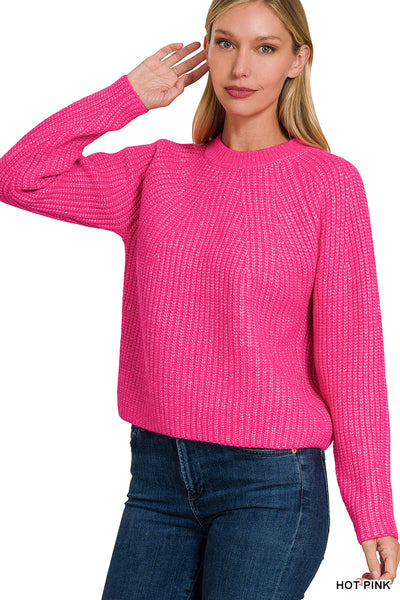 Hot pink knit sweater