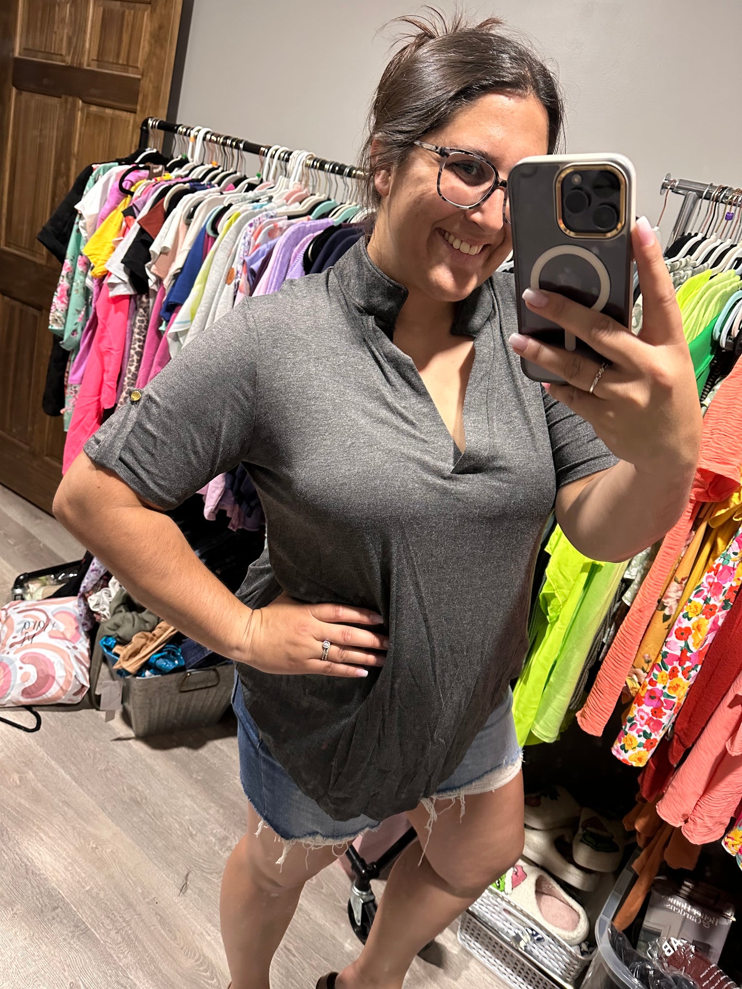 Grey Gabby Top