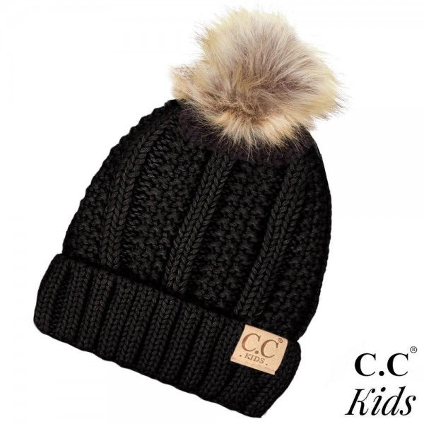Kids Pom Lined Beanie