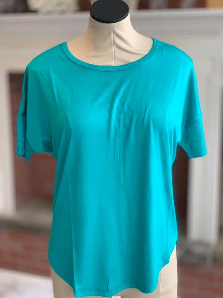 Teal swoop tee