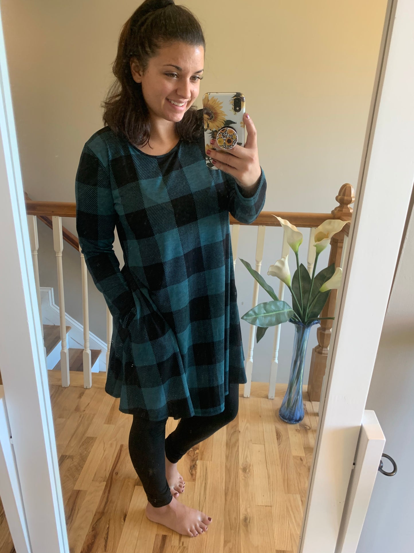 Teal buffalo plaid
