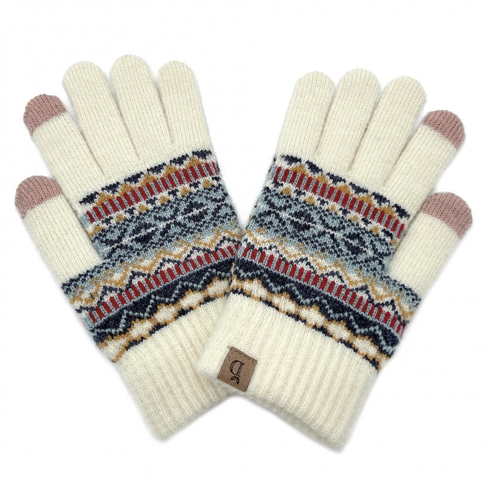 White Printed Glove
