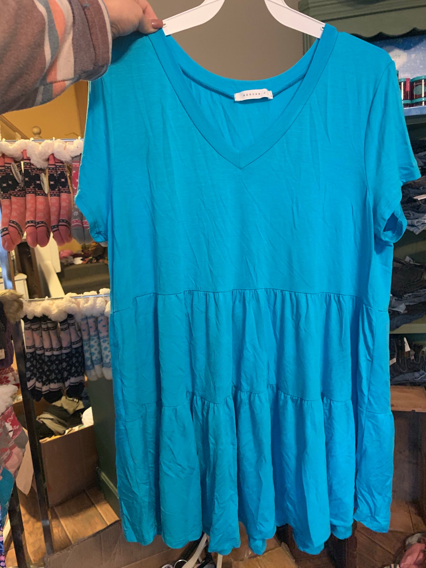 Aqua ruffle top