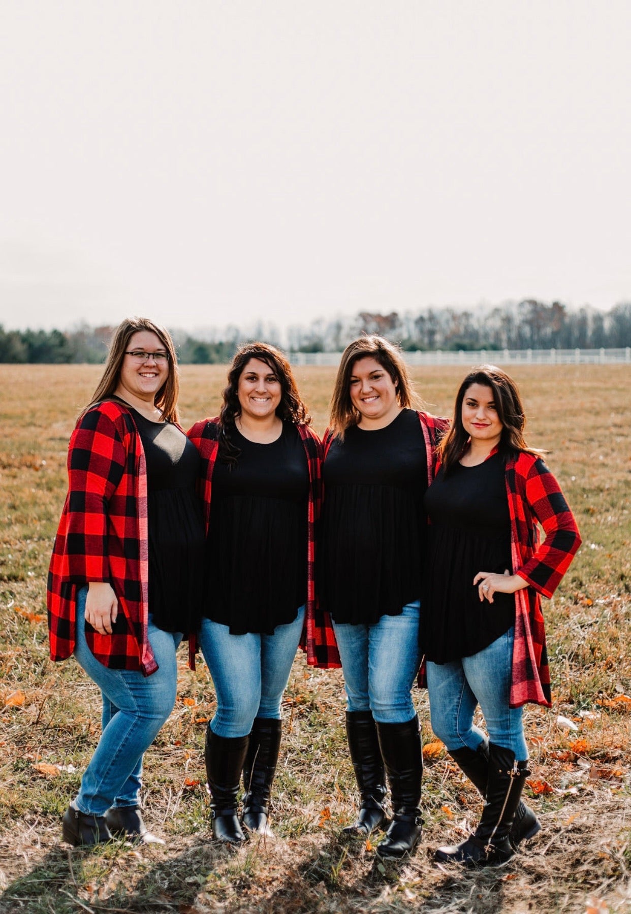 Buffalo Plaid 3/4 Sleeve Cardigan