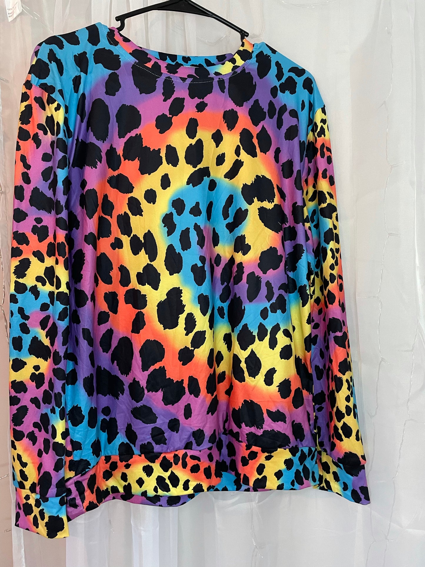 Rainbow cheetah long sleeve