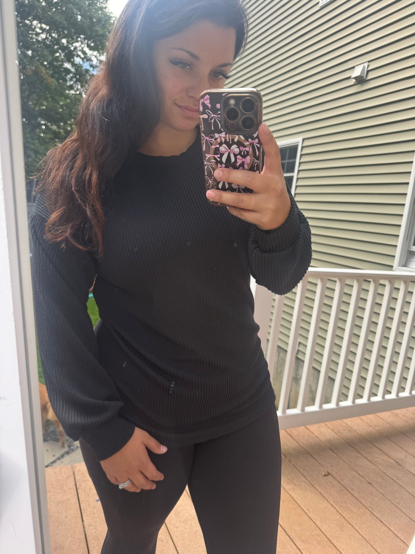Black ribbed long sleeve