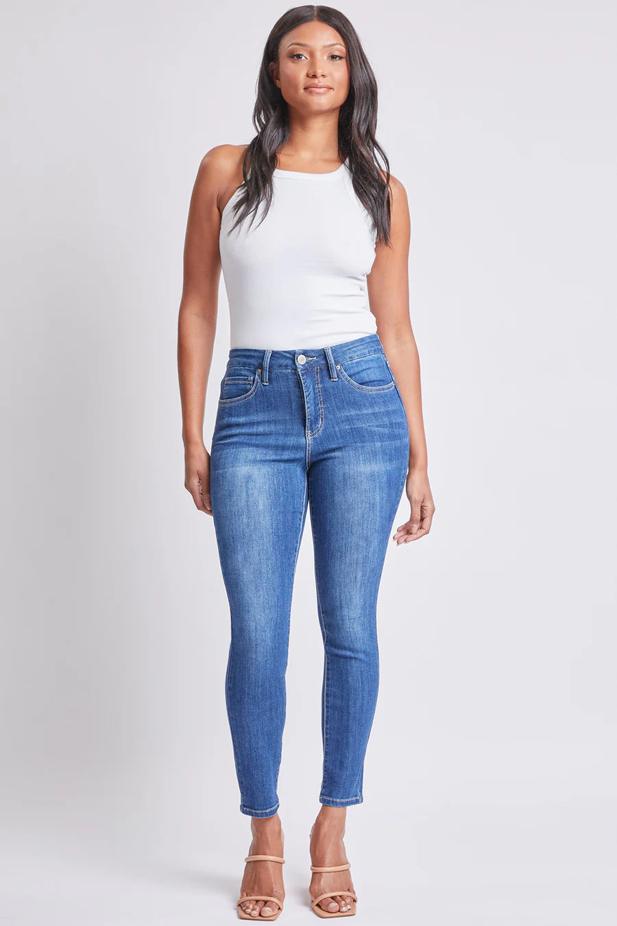 YMI mid wash skinnies