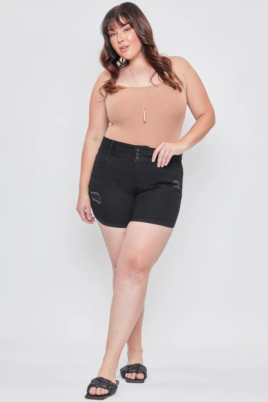 YMI Black Distressed Shorts