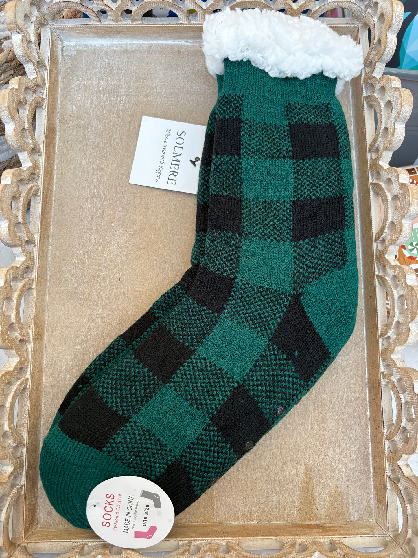 Plaid Slipper Socks