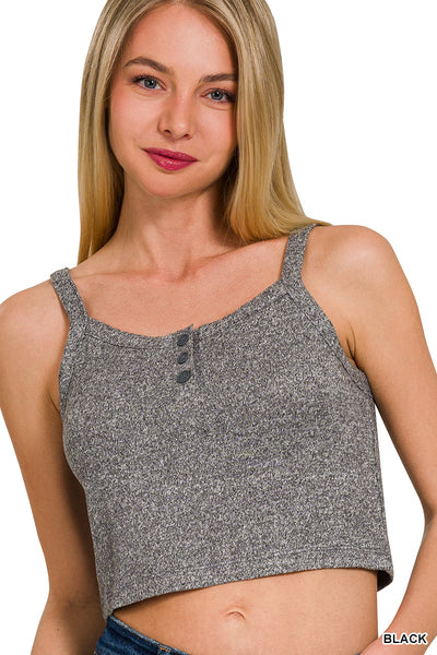Speckled cropped tank Henley