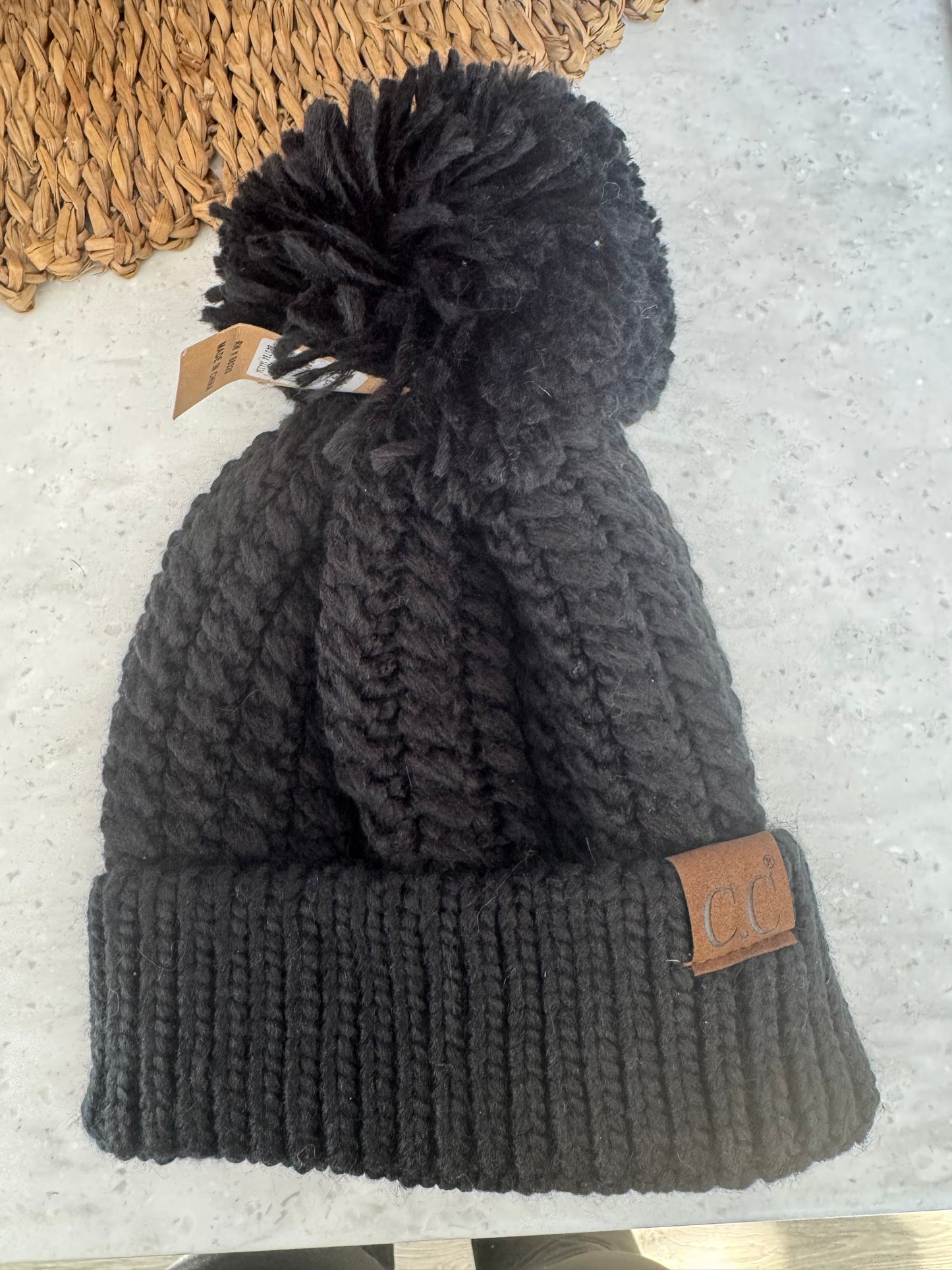 Black cc beanie