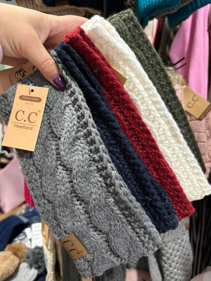 Knit fur lined headband