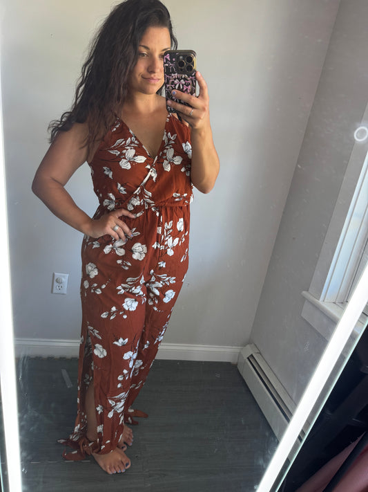 Rust floral jumper