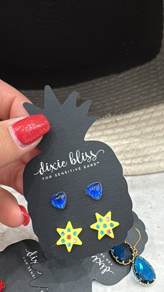 Dixie Bliss Hearts & star earrings