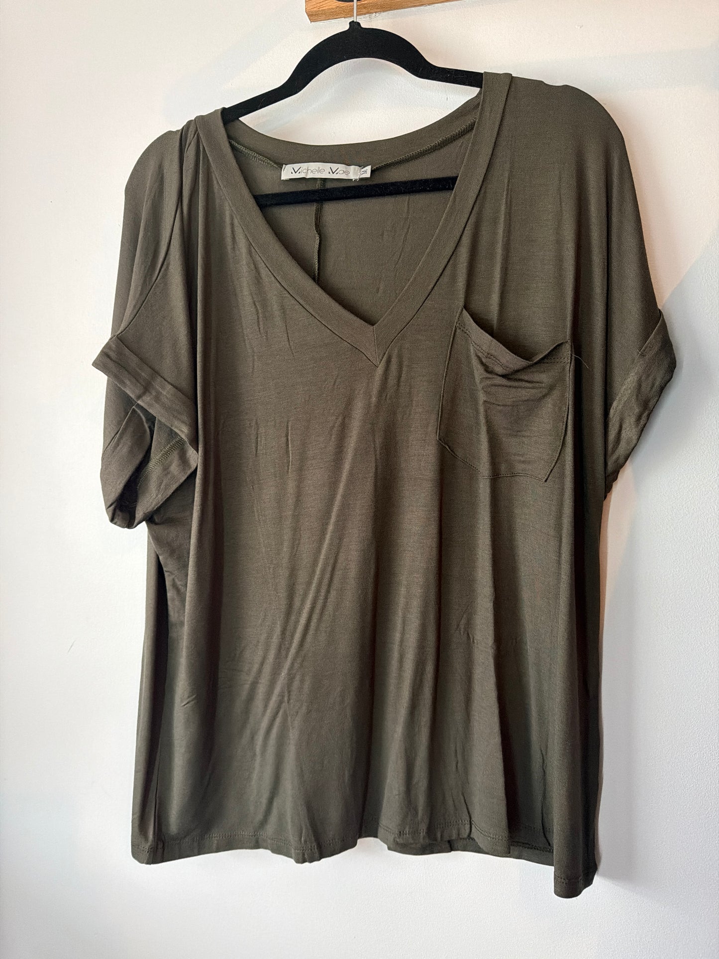 Medium olive Michelle Mae tee￼