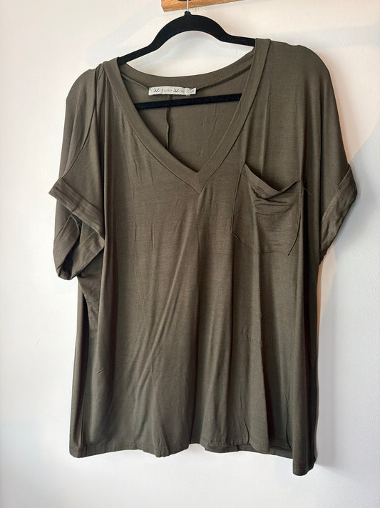Medium olive Michelle Mae tee￼