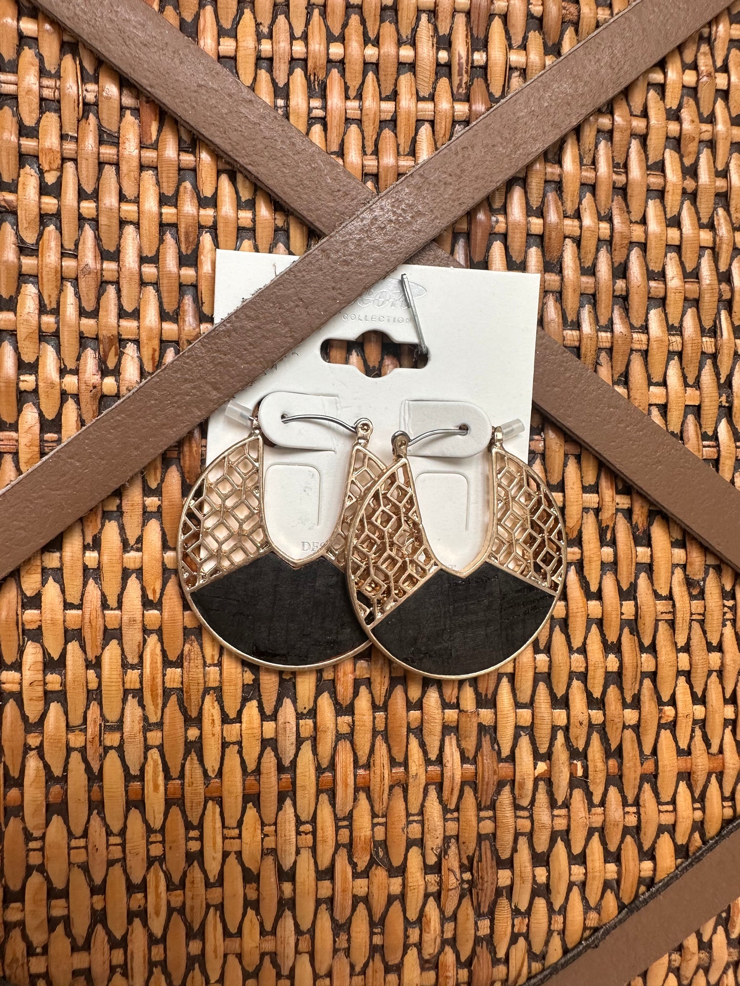 Black & Gold Hoops