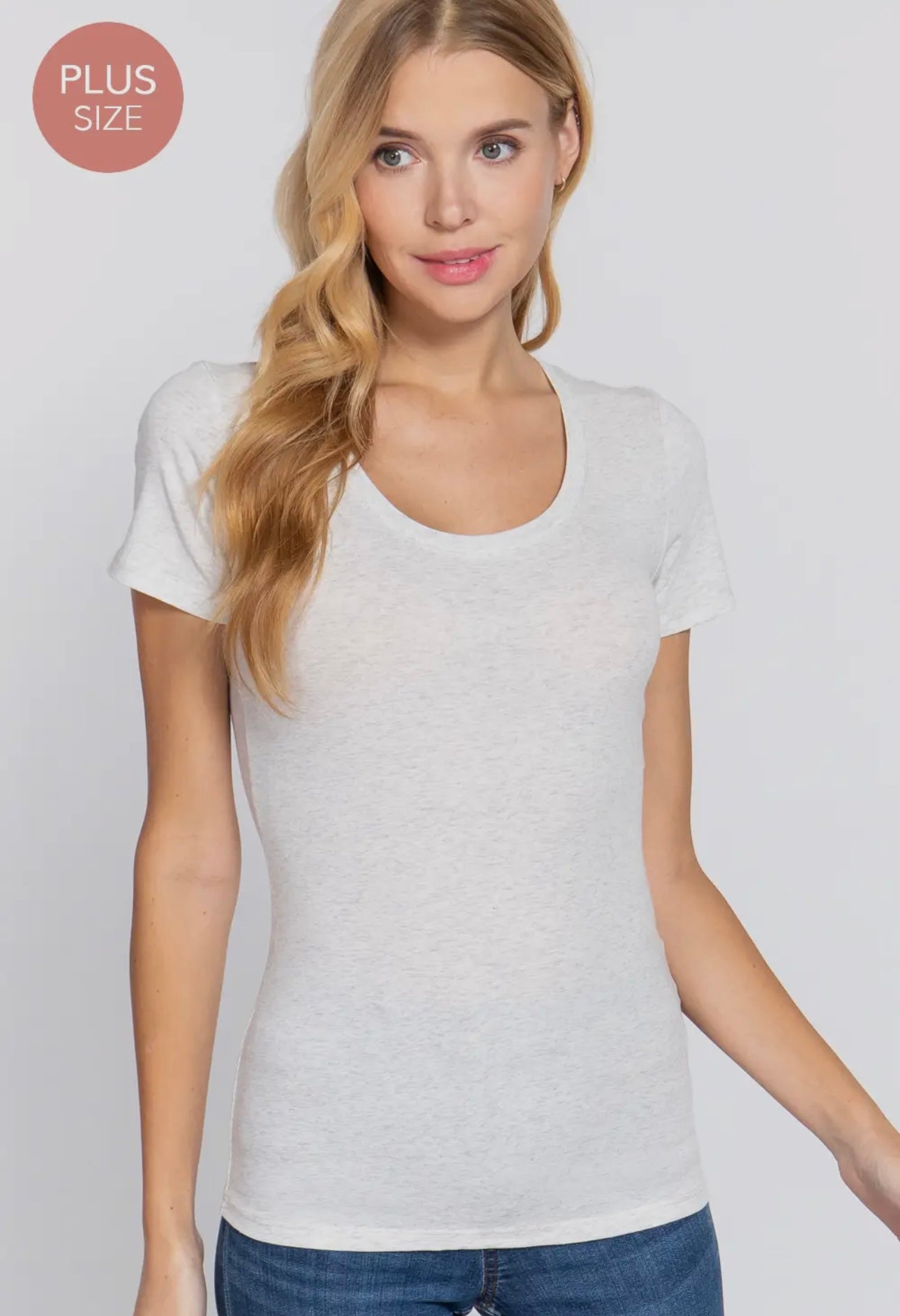 Oatmeal Scoop Neck Tee