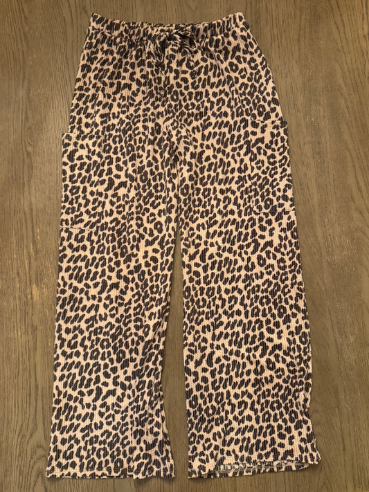 Cheetah ribbed pocket lounge pants