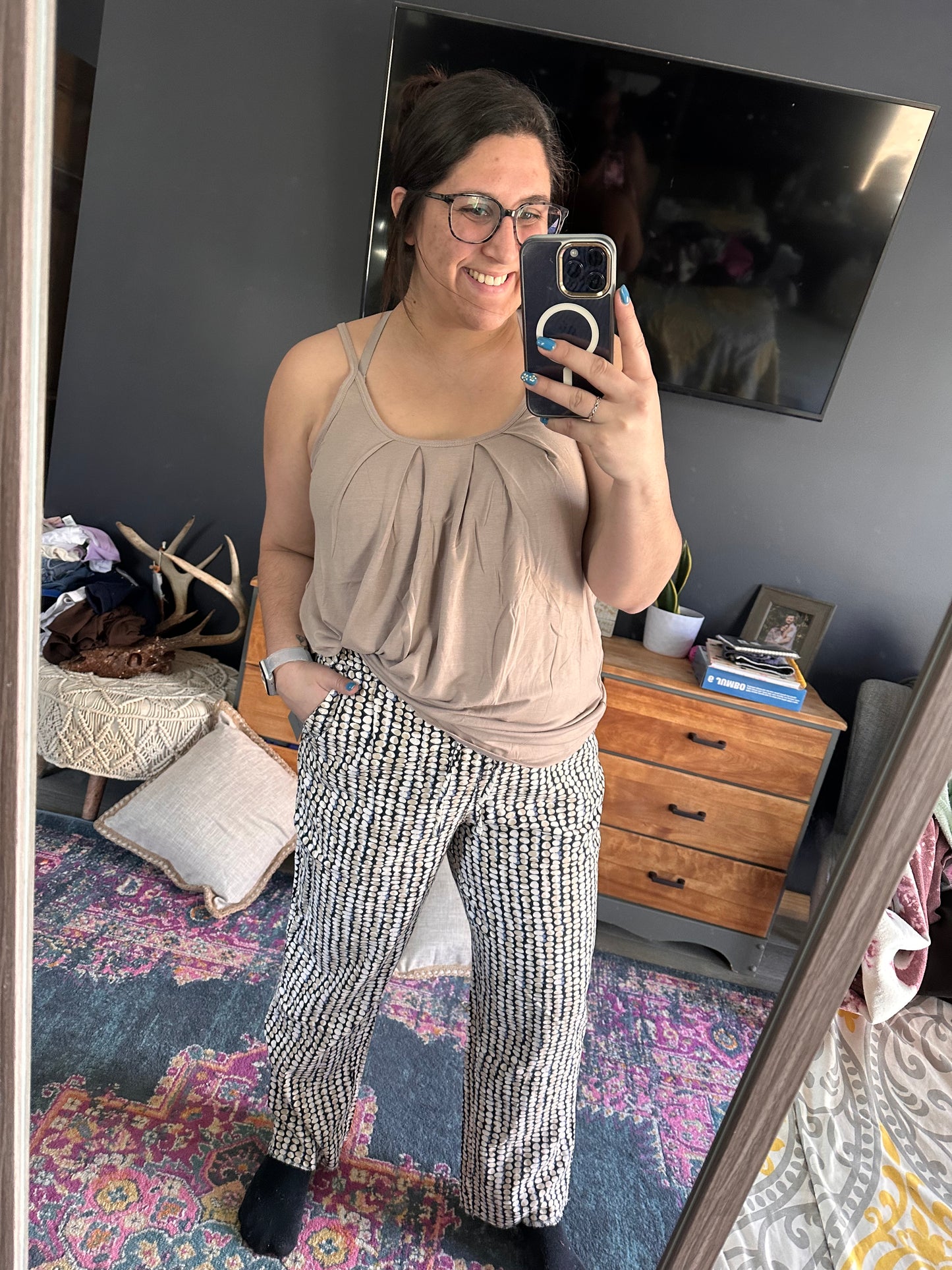 Dots Linen Pants