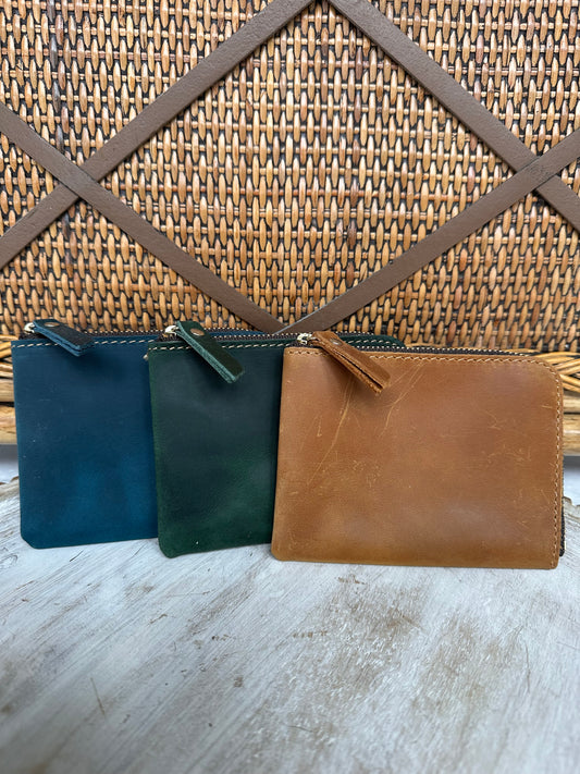 Genuine Leather Zipper Wallet