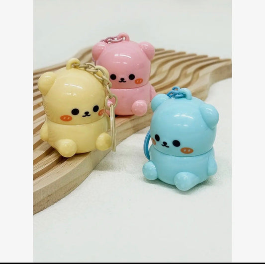 Bear keychain chapsticks
