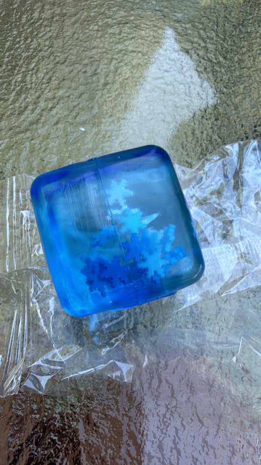 Blue snowflake mini cube