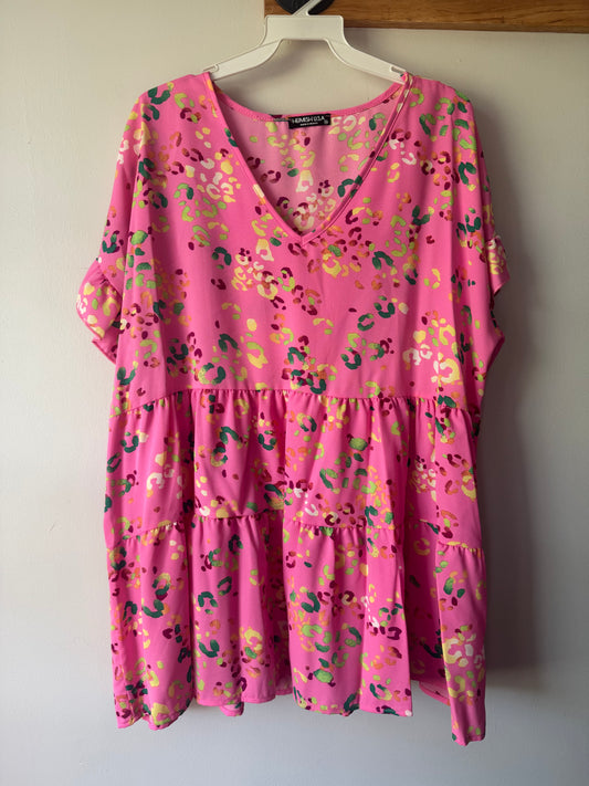 Hot pink cheetah tier top