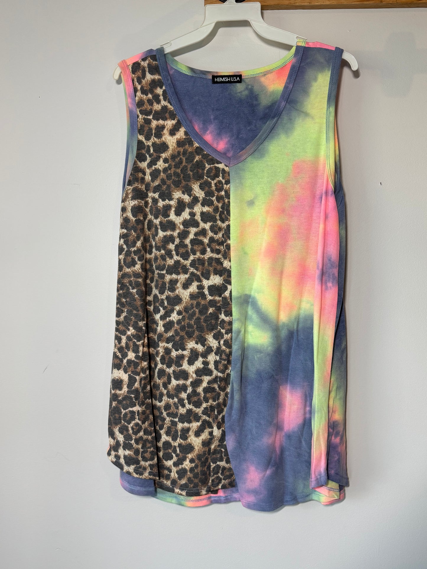 Cheetah/ tie dye tank