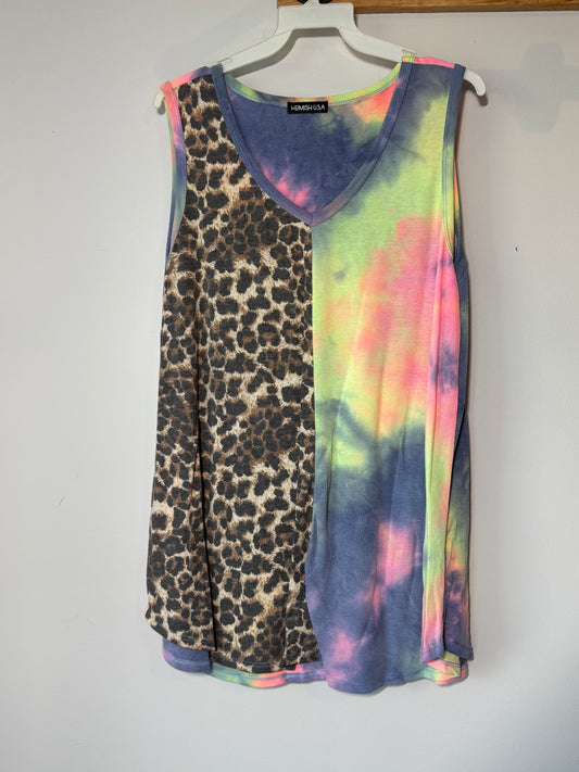 Cheetah/ tie dye tank