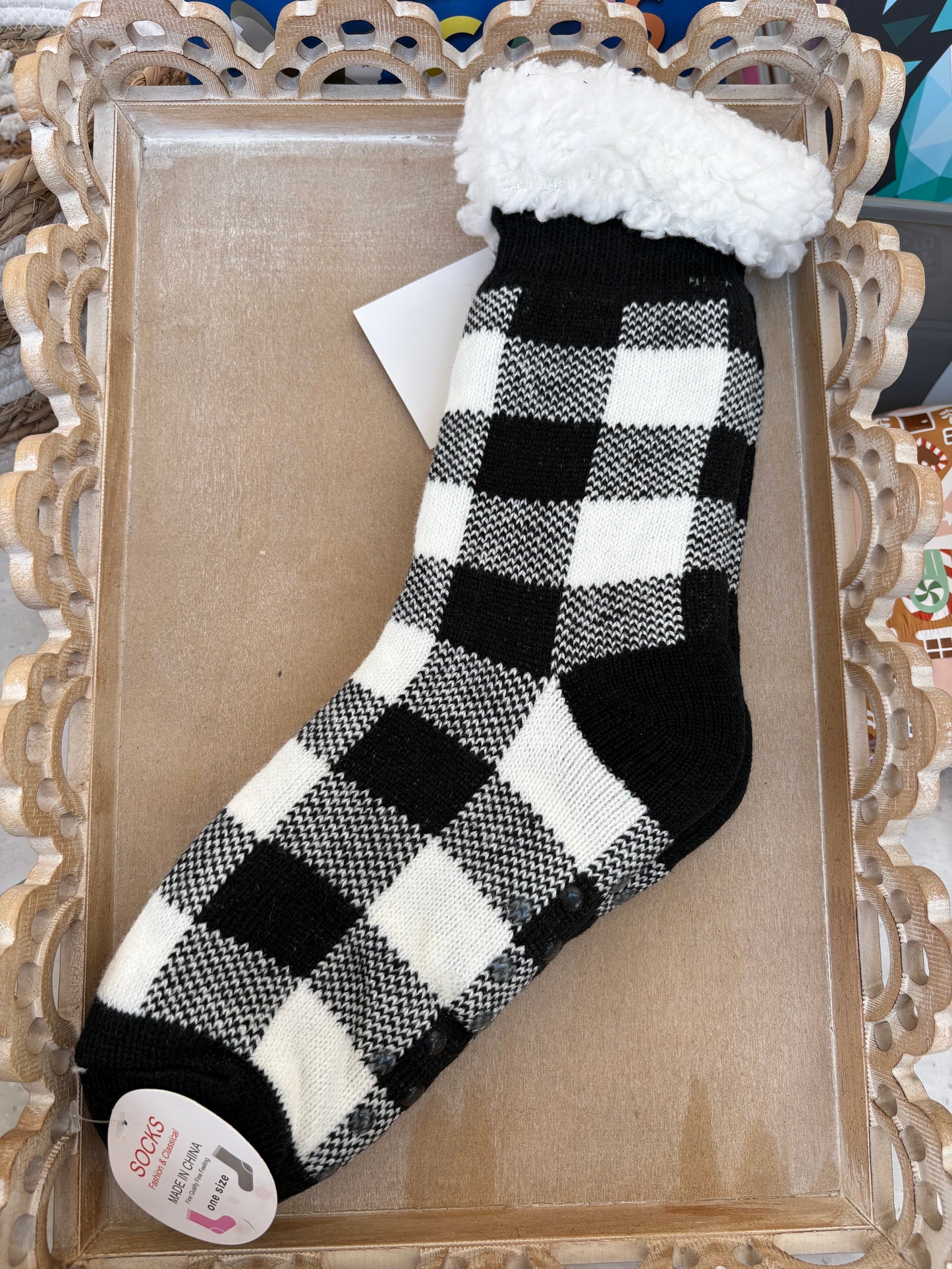 Plaid Slipper Socks