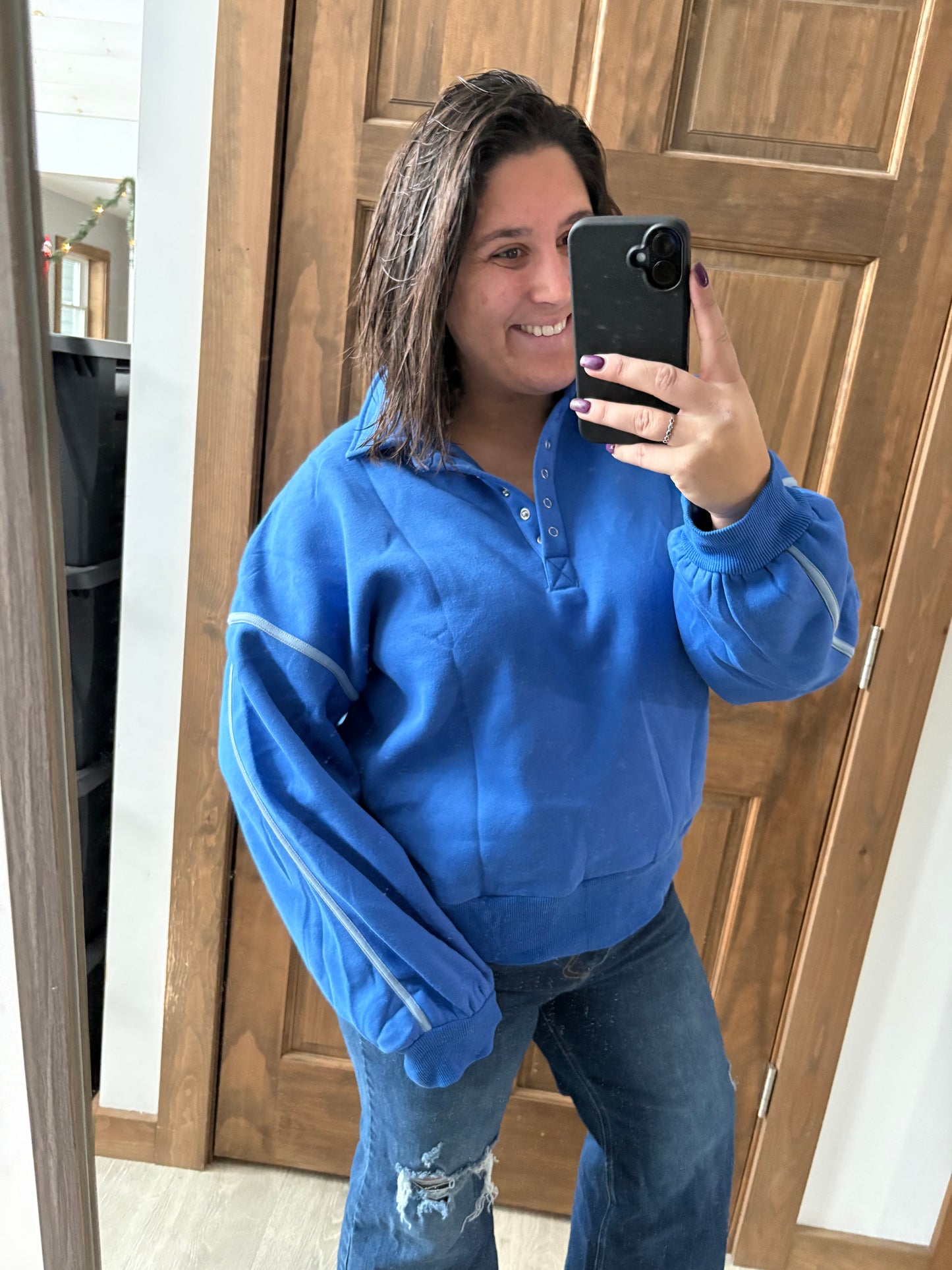 Royal Blue 1/4 Snap Pullover